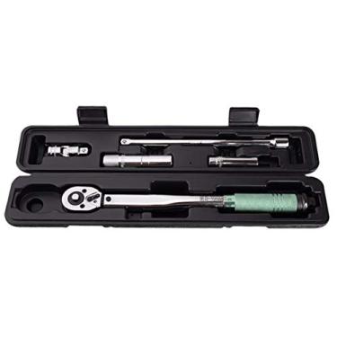Imagem de HIOD Conjunto de caixa de ferramentas de chave de torque com acionamento quadrado de 3/8 polegadas 5-60 Nm com soquete de vela de ignição de 14/16 cm e haste de extensão de 20 cm e junta universal 3/8