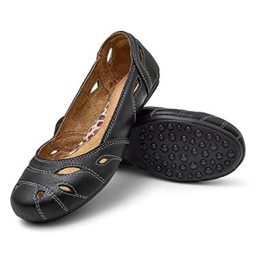 Imagem de Sapatilha femininna jovem brisa couro 3018 BP preto Cor:Preto;Tamanho:35;Genero:Feminino