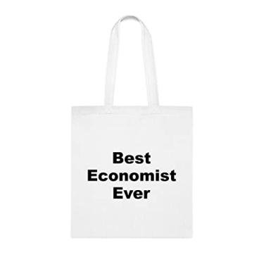 Imagem de Bolsa Economist Tote bag, Best Economist Ever Bag, Economist Pres, Presente para Economist, Bolsa de Ombro Economista, Bolsas Reutilizáveis Economist, Ideia de Presente de Cesta de Aniversário, Branco