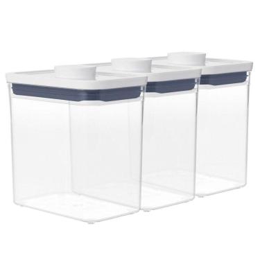 Imagem de Kit Com 3 Potes Herméticos Oxo Pop Retangular - 1,6L