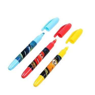 Imagem de Caneta Marca Texto Infantil Colors Com 3 Pecas Carros