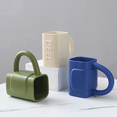 Imagem de Saco de cerâmica criativo nórdico caneca de cerâmica casal personalidade de casa copo de água de grande capacidade xícara de café (verde)