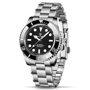 Imagem de Relógio masculino Pagani Design de vidro safira 200 m relógio de mergulhador cerâmica bisel analógico aço inoxidável relógio à prova d'água relógio masculino, Preto