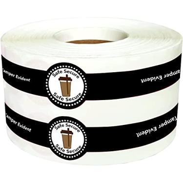 Imagem de Besttile Selos seguros para prova de adulteração, etiquetas de vedação de segurança para bebidas café leite chá sorvete com proteção média para frescura, copo para sair, 22 x 2 cm, 500 peças