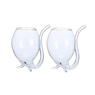 Imagem de Hvanam Copos de bebida copo de vinho vampiro com canudo embutido criativo chique divertido copos de coquetel para suco, vinho (300 ml/283.5 g) - pacote com 2