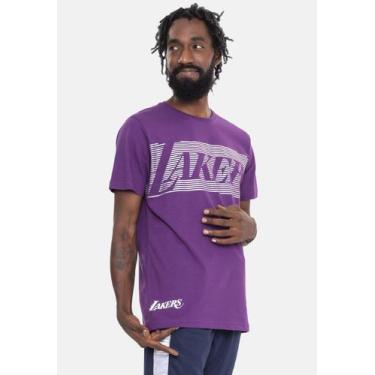 Imagem de Camiseta Nba Eletric Lines Los Angeles Lakers Roxa