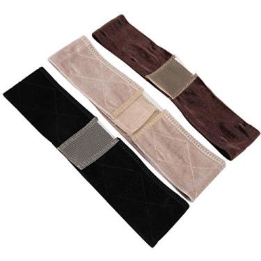 Imagem de Faixa De Cabeça De Peruca De 3 Peças, Faixa De Cabeça De Renda De Separação Ajustável, Faixas De Peruca De Veludo Elástico, Faixa De Cabeça Antiderrapante Confortável Para Peruca E Frontal