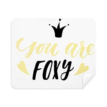 Imagem de DIYthinker Limpador de tela de pano de limpeza de escrita à mão You Are Foxy Quote 2 peças tecido de camurça