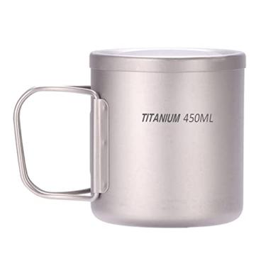 Imagem de Wemay 220ml / 330ml / 450ml / 550ml Copo de água de titânio de parede dupla Café Chá Caneca para escritório doméstico Acampamento ao ar livre Caminhada Piquenique de mochila