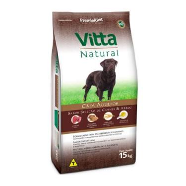 Imagem de Ração Premier Vitta Natural Para Cães Adultos Sabor Carne E Arroz 15Kg