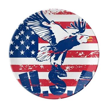 Imagem de Bandeira da América Haliaeetus leucocephalus placa de águia decorativa de porcelana salver louça de jantar