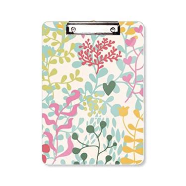 Imagem de Prancheta de pintura de plantas de folhas multicoloridas, pasta, bloco de anotações, placa de apoio A4
