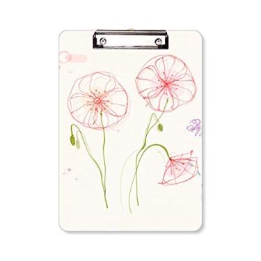 Imagem de Quadro de prancheta com pintura de papoula branca A4