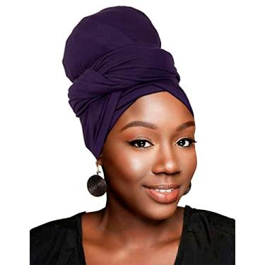 Imagem de HOMELEX Head Wraps Turbantes Stretch Jersey Knit Headwraps Wrap Turbante Cachecol Gravata para Mulheres, Pp-1, Tamanho Único