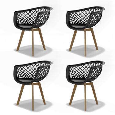 Imagem de Conjunto com 4 Cadeiras Web Wood Preto