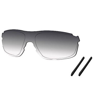 Imagem de SAUCER Lentes de substituição premium e meias auriculares para óculos de sol Oakley EV Zero Pitch OO9383 High Defense - Cinza dégradé matizado polarizado