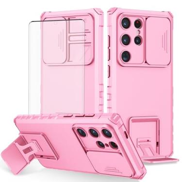 Imagem de Asuwish Capa de telefone para Samsung Galaxy S24 Ultra 5G com protetor de tela de vidro temperado e capa de câmera deslizante suporte suporte acessórios de célula protetora S24Ultra 24S S 24 24Ultra