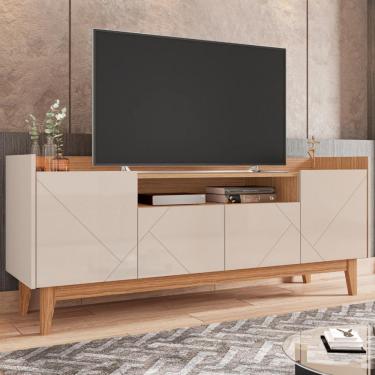 Imagem de Rack para Tv até 60 Polegadas 4 Portas Adria Casa D - Off White/Noce