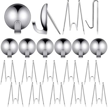 Imagem de LEIFIDE 20 peças de ganchos de cubo de metal, painel de tecido, conjunto de ganchos de arame de parede, clipes de cubículo, pinos de cubículo, clipes de parede para escritório, cozinha, prateleira, casa, acessórios para pendurar chaves de imagem (prata)