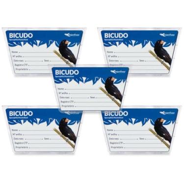Imagem de Kit 5 Porta Nome Bicudo Crachá Acrílico Ficha Identificação Marcação Macho Fêmea Placa Identificação Plaquinha Personalizada