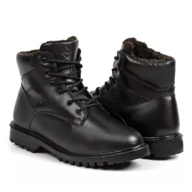 Imagem de Bota Masculina de Inverno em Couro Forrada com Lã Imperméavel - Helsinque (Preto, BR, Adulto, Numérico, 38)