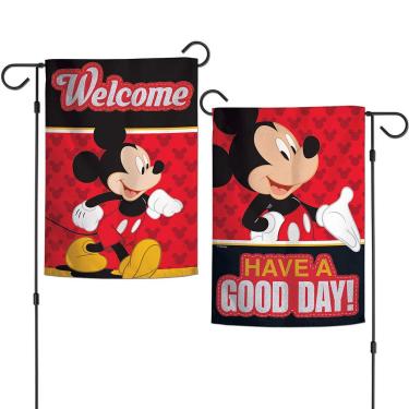 Imagem de WinCraft Bandeiras de jardim Disney Mickey e Minnie Americana 2 lados 32 x 45 cm, multicoloridas