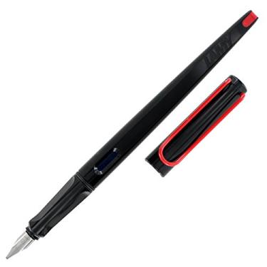 Imagem de Lamy Caneta tinteiro Joy L15 ABS preta com acabamento vermelho para caligrafia, ponta de 1,5 mm
