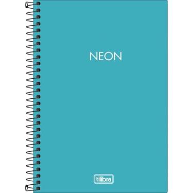 Imagem de Tilibra - Caderno Espiral Capa Plástica 1/4 Pequeno sem Pauta, Neon, 14x20cm, Azul, 80 Folhas