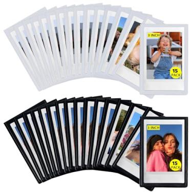 Imagem de CAIYOULE Pacote com 30 mini porta-retrato magnético de 7,6 cm para Fujifilm Instax Mini Polaroid filme instantâneo, moldura magnética para geladeira, porta-retratos para geladeira, escola, escritório