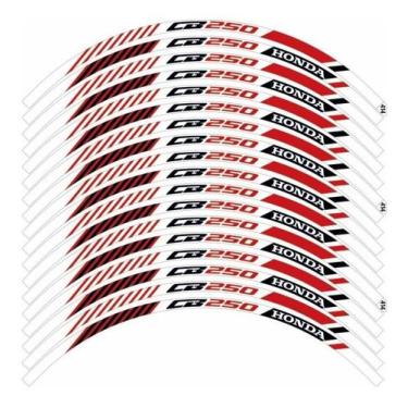 Imagem de Kit Friso Refletivo Adesivo Cb250 Twister Fr414 - Resitank, Branco-ver