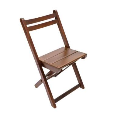 Imagem de Cadeira De Madeira Dobravel Imbuia Encosto Anatomico - So Mesas So Cad