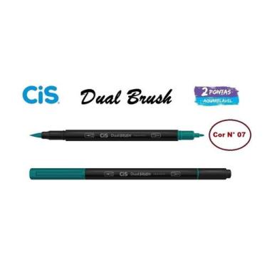 Imagem de Caneta Pincel Cis Dual Brush Pen Aquarelável 07 Verde Jade
