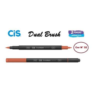 Imagem de Caneta Pincel Cis Dual Brush Pen Aquarelável 32 Ferrugem