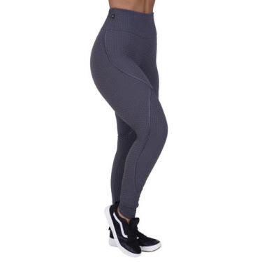 Imagem de Legging fitness feminina recortes textura relevo poliamida orbis - cin