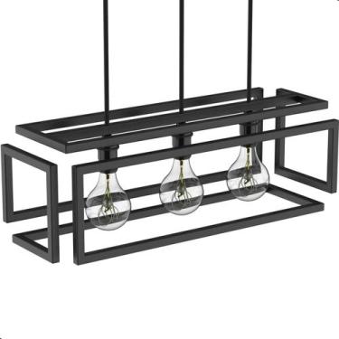 Imagem de Pendente Luminária Industrial Preto Infinity Triplo - MetalCromo