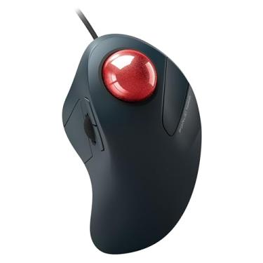 Imagem de PORLEI Mouse trackball com fio para mãos grandes, design ergonômico reduz o pulso e a tensão muscular, rastreamento de precisão com fácil controle de dedo indicador, compatível com PC, laptop, Windows
