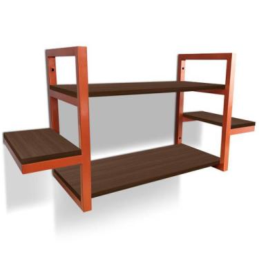 Imagem de Prateleira Dupla Cali Nicho De Parede Design Industrial Cobre/Villandr