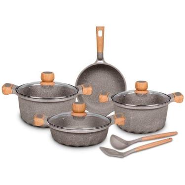 Imagem de Jogo de Panelas Indução Antiaderente Granito Stone - Ipe Cozinhas, Ros