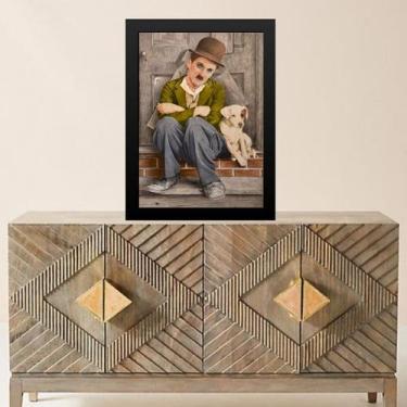 Imagem de Quadro Charlie Chaplin Com Cachorrinho 33x24cm - Quadros On-line, Mold