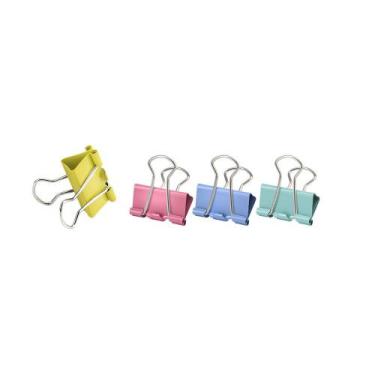 Imagem de Kit 04 Prendedor De Papel Clip Binder 25mm Cores Pastel BRW