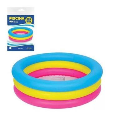 Imagem de Piscina Inflável Infantil 90 Litros 3 Anéis Banheira - Sun Way