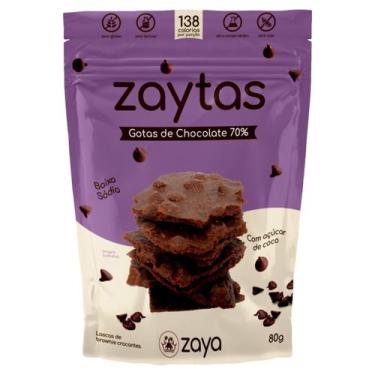 Imagem de Lascas Zaytas de brownie crocantes sabor chocolate 70% ZAYA 80g