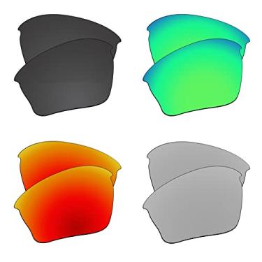Imagem de EZReplace Lentes de reposição para óculos de sol Oakley Half Jacket XLJ (lentes polarizadas) – Serve para armação Oakley Half Jacket XLJ (preto carbono + verde primavera + vermelho fogo + prata