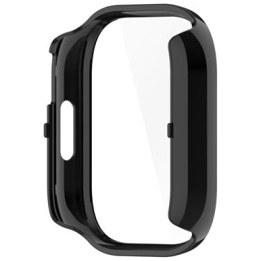 Imagem de AWADUO Compatível com Redmi Watch 5 Active Smartwatch Cobertura Completa PC Capa Protetora com Vidro Temperado Touchable Screen Protector Smartwatch Acessórios (Preto)