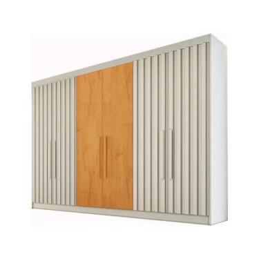 Imagem de Guardaroupa Casal 6 Portas 6 Gavetas Móveis Europa Ripado Potente