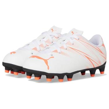 Imagem de PUMA Tênis infantil unissex Attacanto Firm Artificial Ground (bebê/criança pequena), Puma Branco/vermelho brilhante, 13 Little Kid