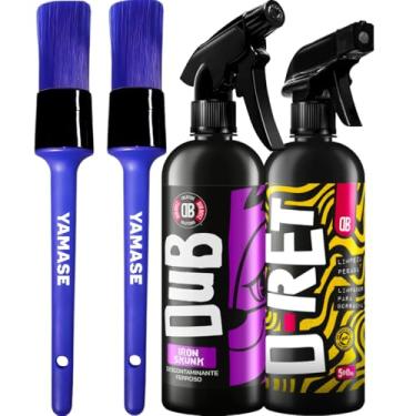 Imagem de Kit descontaminação e limpeza de Rodas e Pneus Automotivo Dub Boys Iron Skunk + D-Ret 500ml + Pincel Yamase