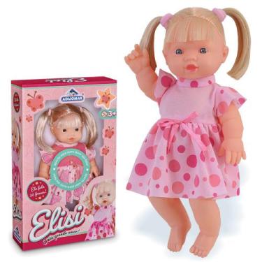 Imagem de Boneca Elisi Fala 30 Frases Brinquedo Menina Criança Bebê - Adijomar
