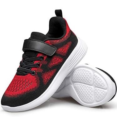 Imagem de YHOON Sapatilhas desportivas para meninos e meninas, para corrida, caminhada, para meninos pequenos e grandes, Vermelho, 9 Toddler