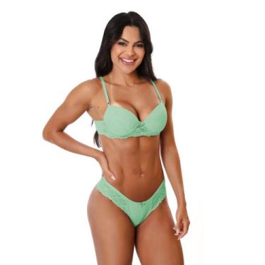 Imagem de Conjunto Calcinha e Sutiã Canelado Lingerie Sensual Lingerie Sexy e Se